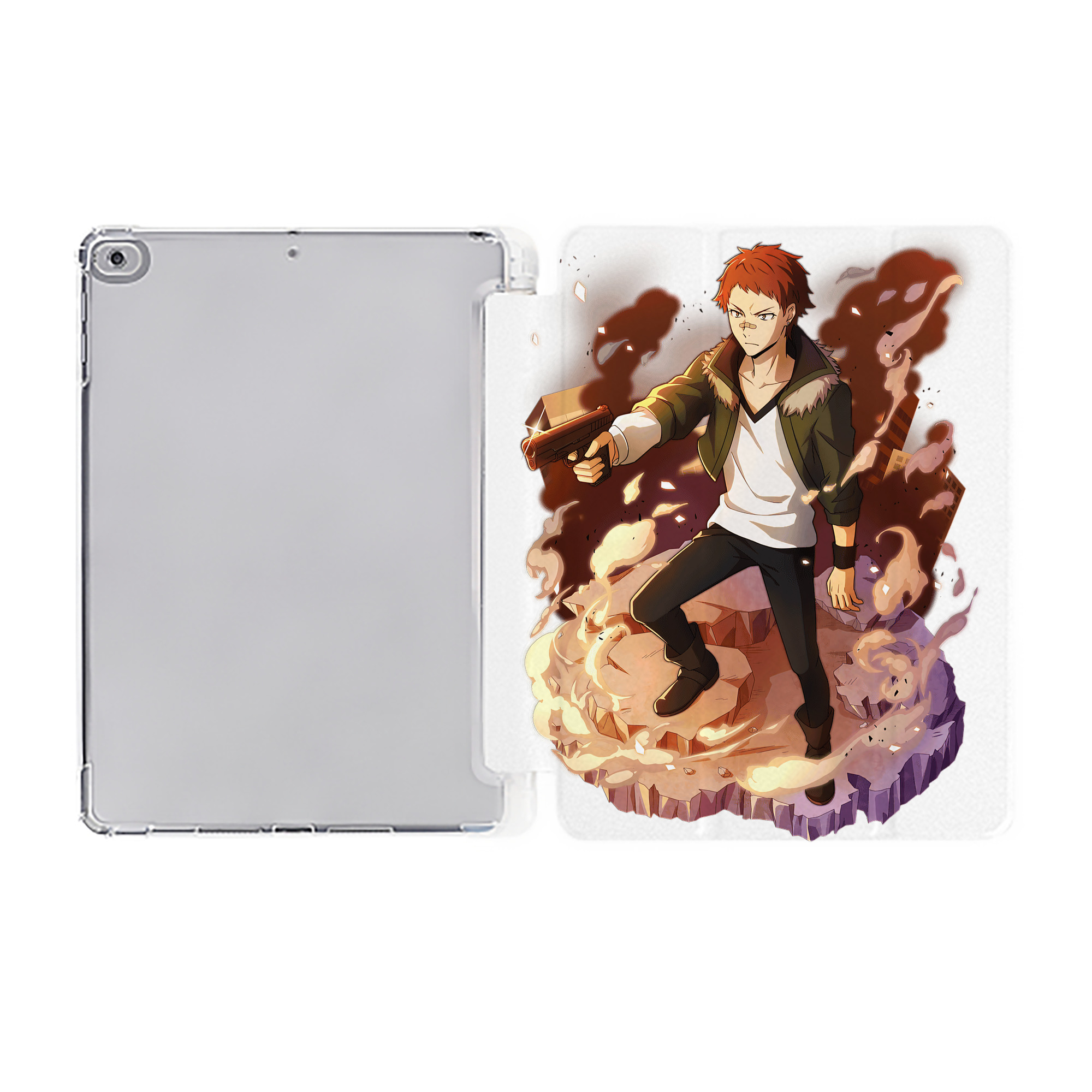 （画像用） 文豪ストレイドッグス Bungo Stray Dogs IPad ケース ペン収納付き 三つ折りスタンド PUレザー×シリコン 対応機種9.5/10.5/10.9インチ